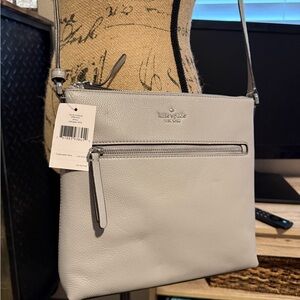 kate spade Gray Crossbody Bag with Front Zipper